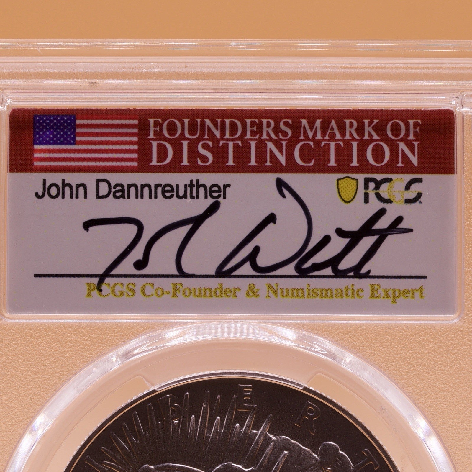 2023 Peace Dollar PCGS MS70 Advanced Release  John Dannreuther Signed Label