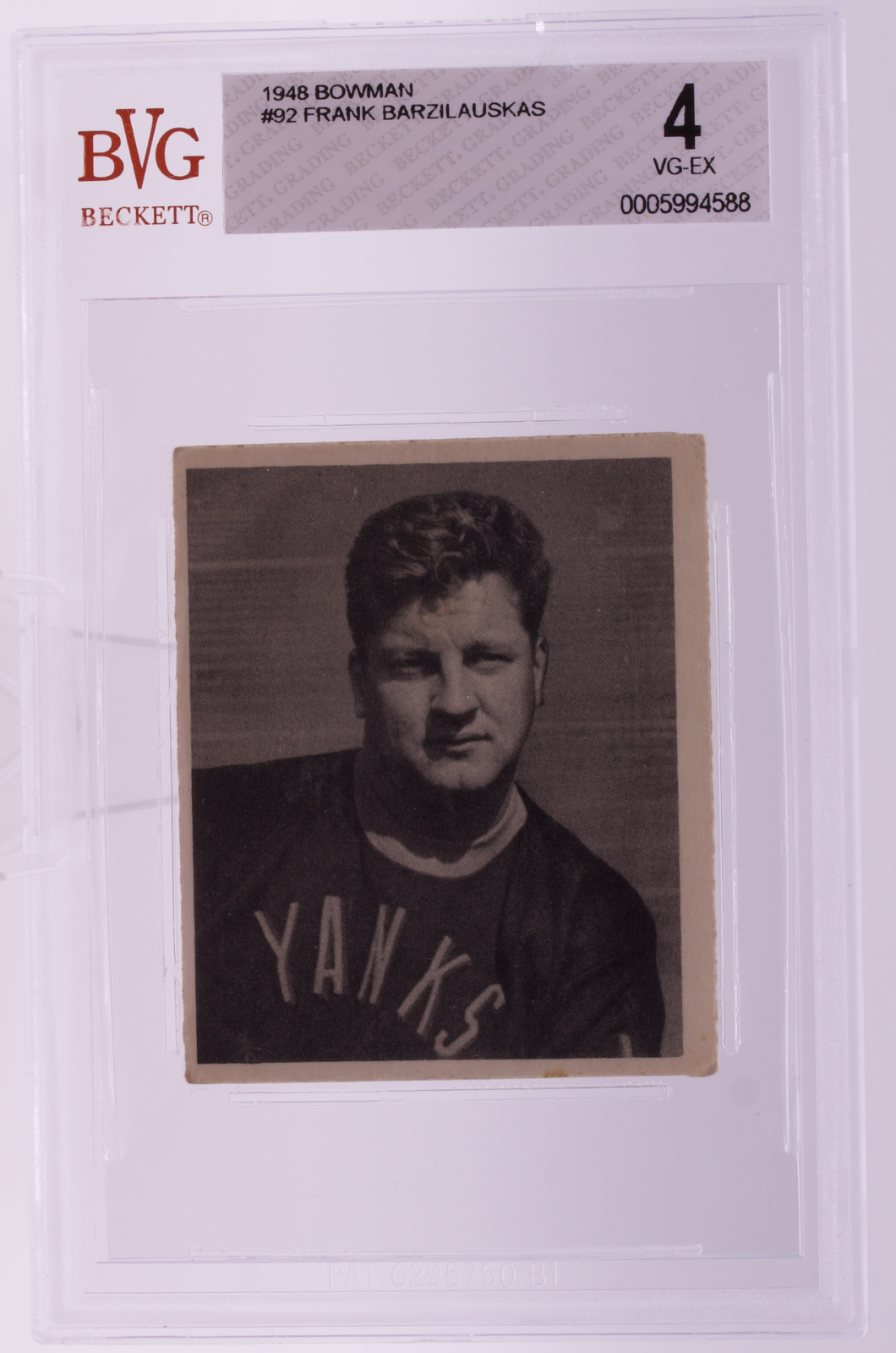 1948 Bowman #92 Frank Barzilauskas Yanks RC BVG 4 VG-EX Football