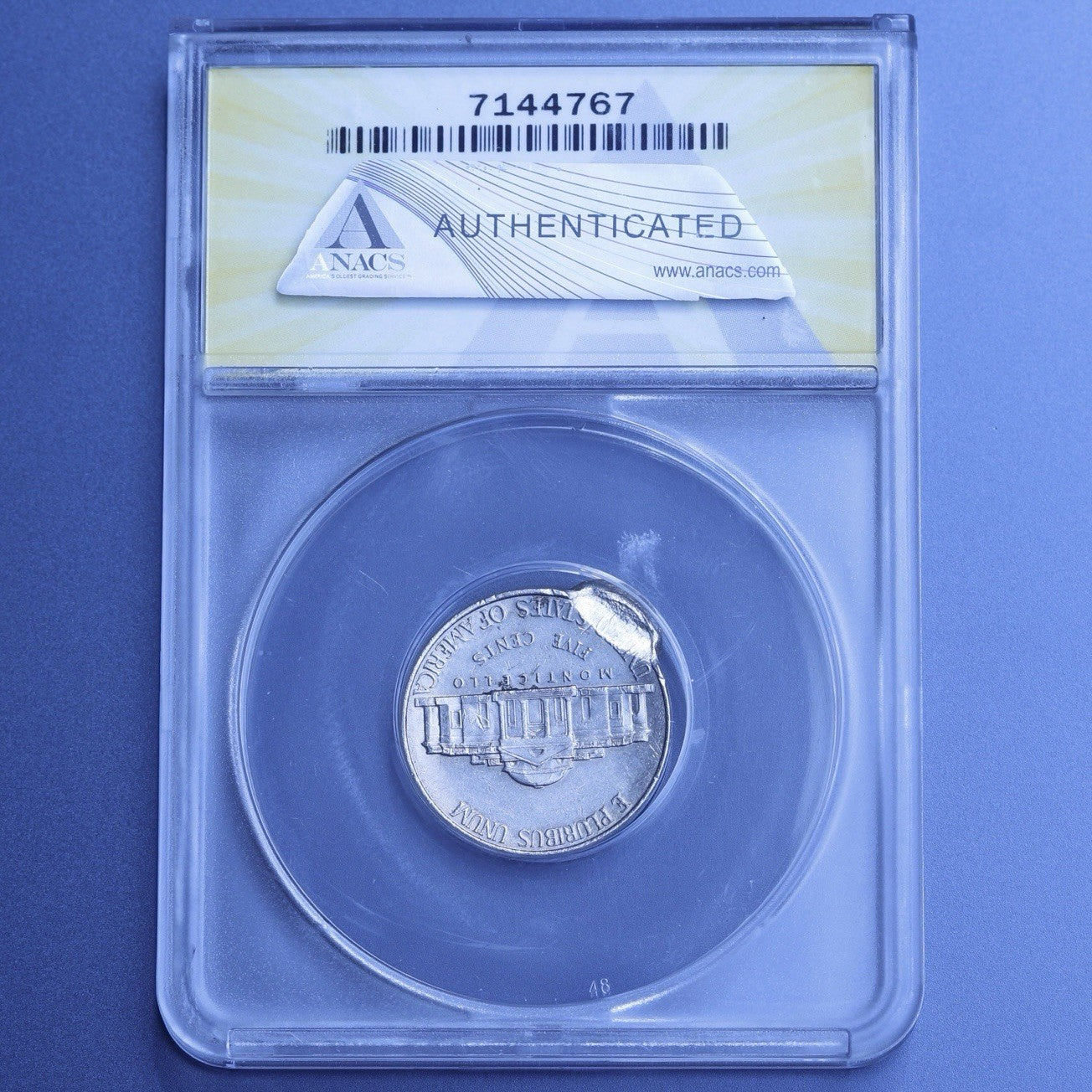 1998-P Jefferson Nickel MS63 ANACS • Double Struck 2nd Strike 95% Off-Center
