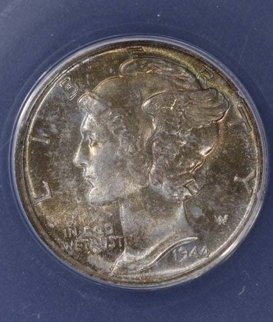 1944 Mercury Dime MS67 ANACS • Light Golden Toning • High-End Eye Appeal