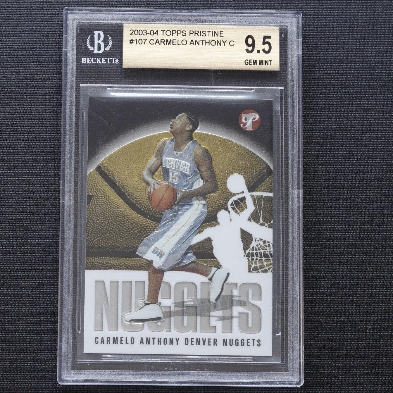 2003-04 Topps Pristine Carmelo Anthony Rookie #107 BGS 9.5 Gem Mint