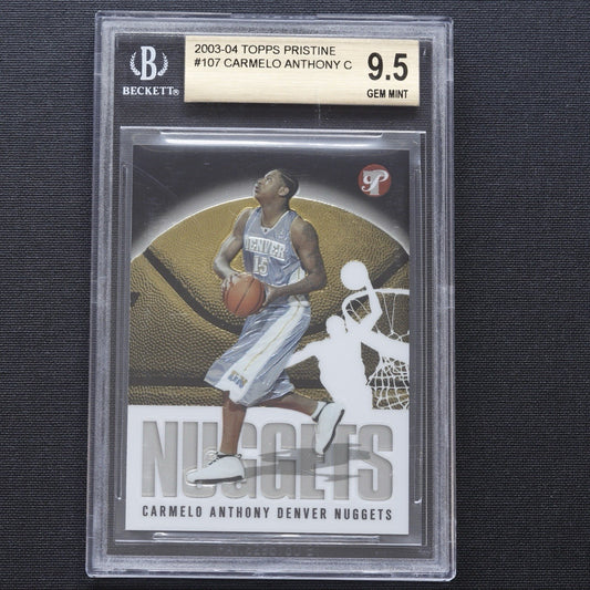2003-04 Topps Pristine Carmelo Anthony Rookie #107 BGS 9.5 Gem Mint
