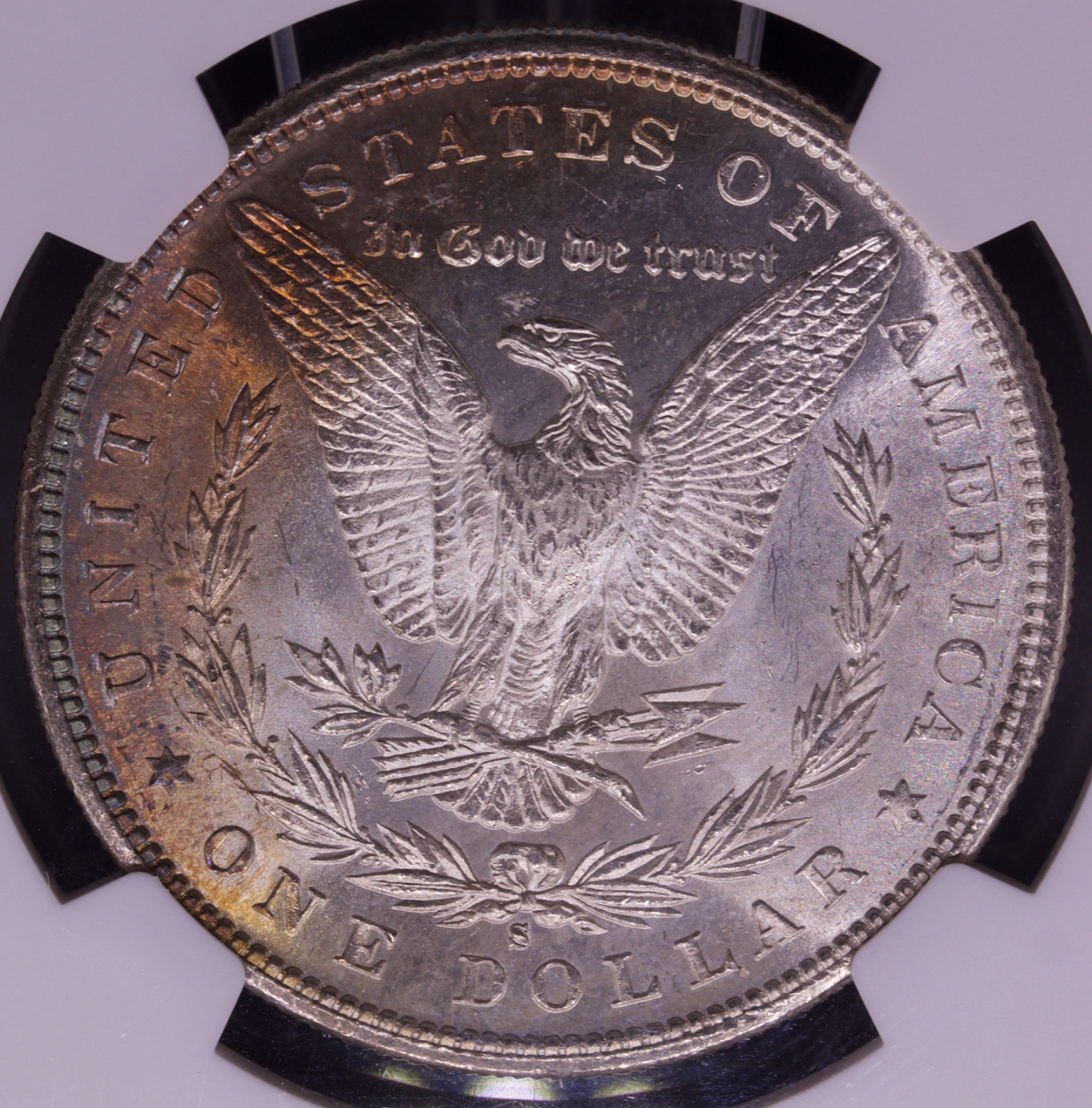1881-S Morgan Dollar NGC MS64 Toned Reverse Sunset Rim Color San Francisco $1