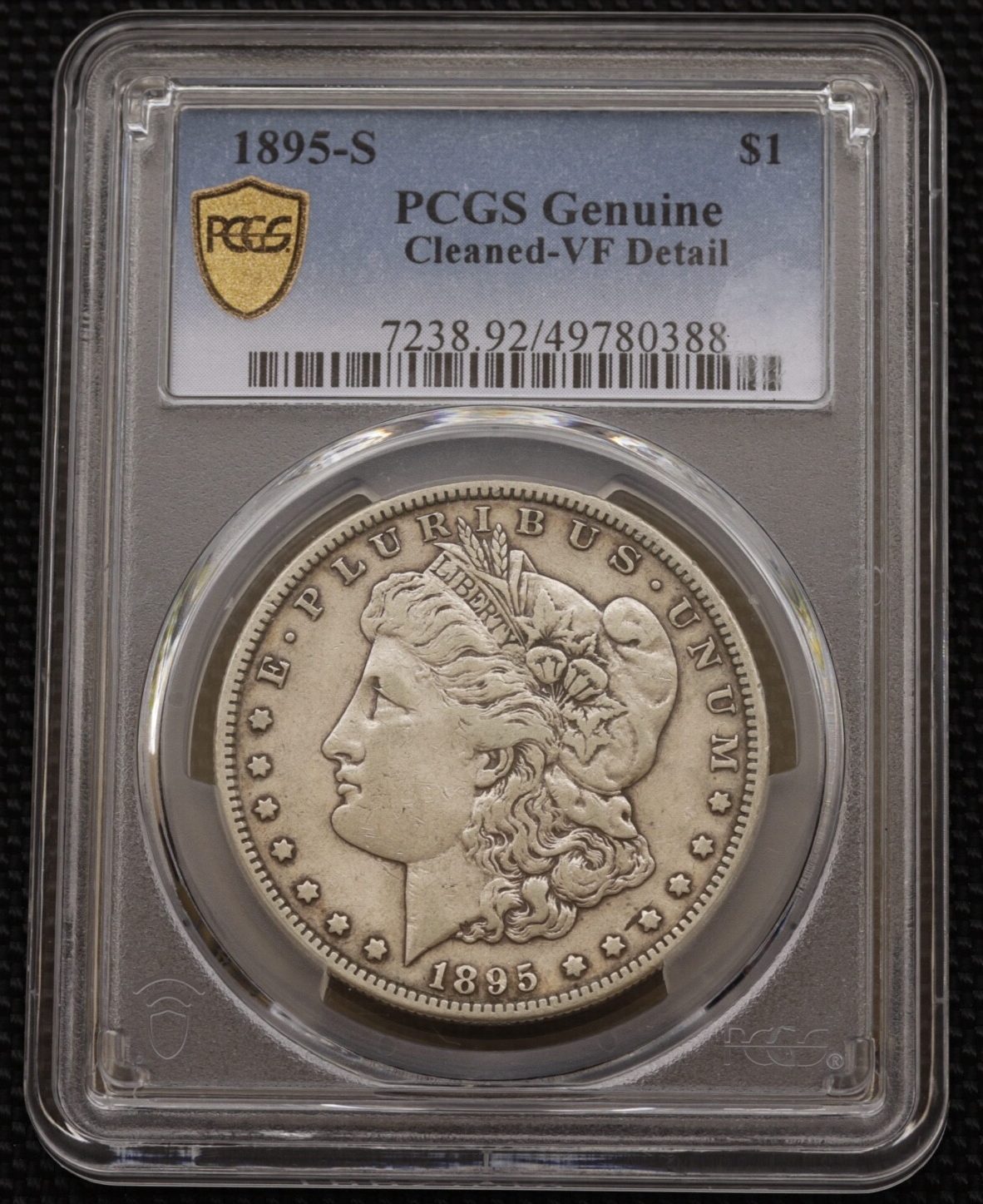 1895-S Morgan Silver Dollar PCGS Genuine VF Details Key Date Scarce Low Mintage