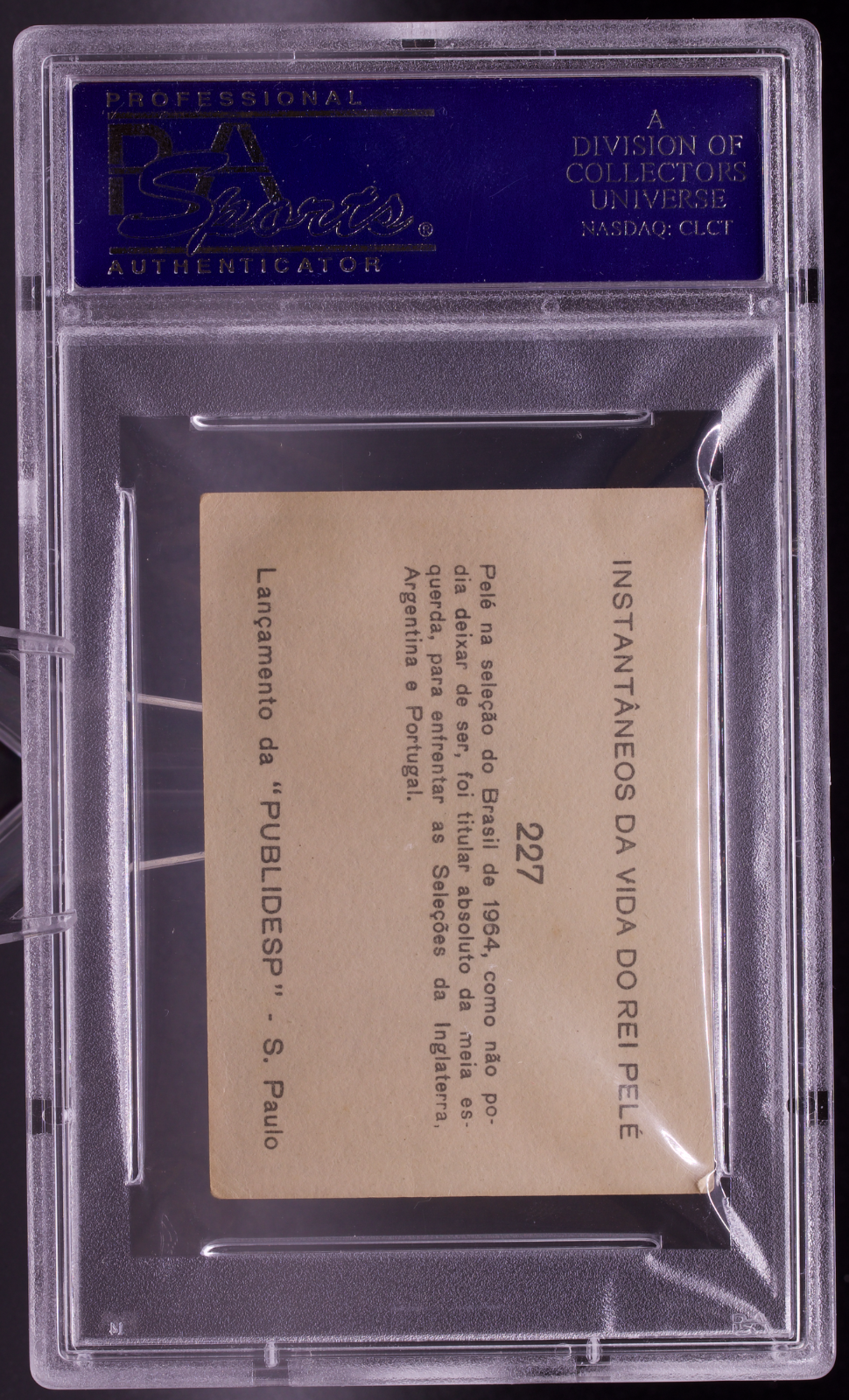 1964 Instantaneos Da Vida Do Rei Pele #227 Pelé PSA 4 VG-EX Brazil Soccer Card