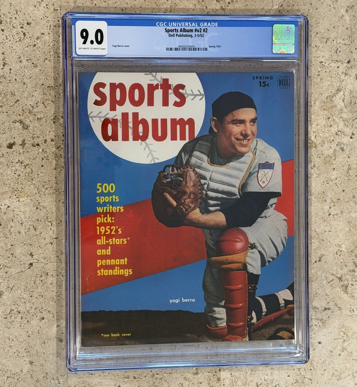 1952 Sports Album Yogi Berra Cover CGC 9.0 Top Pop None Higher Dell Yankees