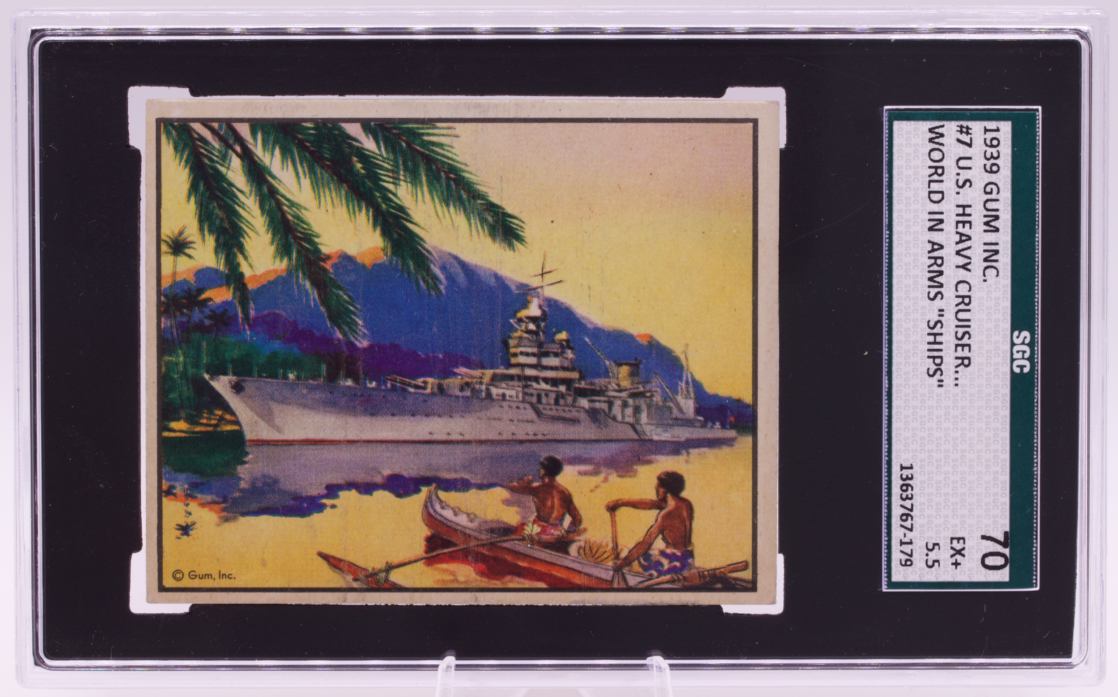 1939 Gum Inc World In Arms #7 US Heavy Cruiser USS Indianapolis SGC 5.5 EX+ WW2