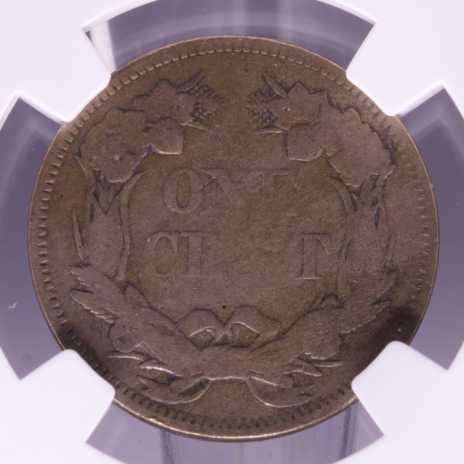 1857 Flying Eagle Cent 1c NGC Fine Details Obverse Scratched Vintage US Coin