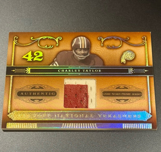 2006 Charley Taylor National Treasures  Game Used 2 Color Jersey Relic #9/25