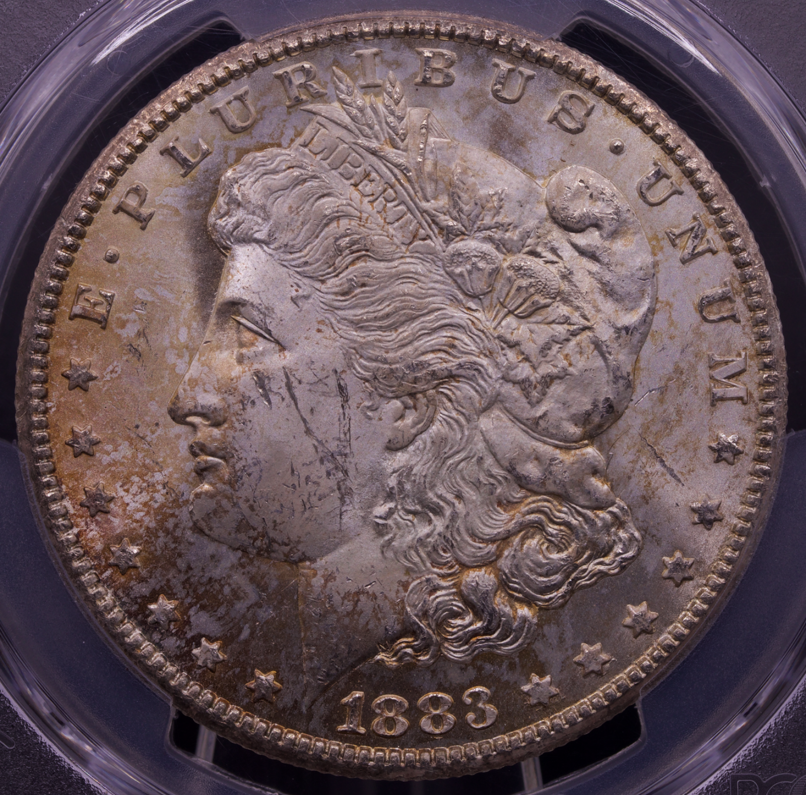 1883-CC Morgan Silver Dollar PCGS MS64 Choice Unc Toned Carson City Mint $1
