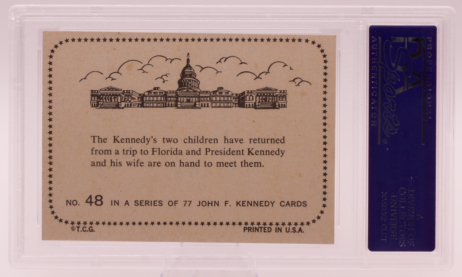 1964 Topps John F. Kennedy #48 Kennedy's Two Children Have Returned PSA 7 NM JFK