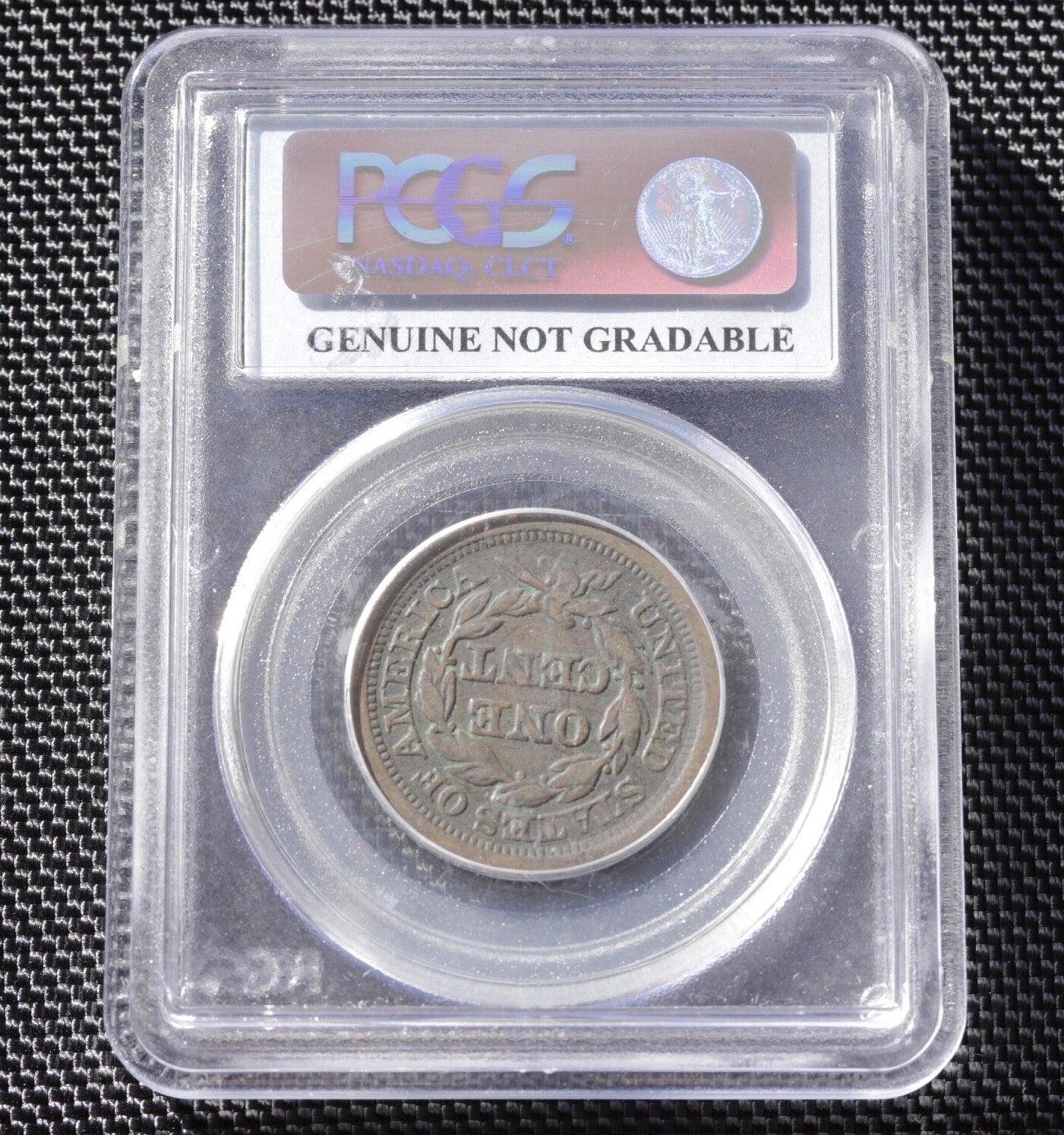 1849 Braided Hair Large Cent PCGS Genuine Early US Large Copper Penny Coin