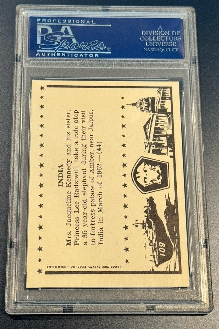 1963 Rosan #44 JFK India • PSA 8 NM-MT • Jackie Kennedy Elephant Ride 1962