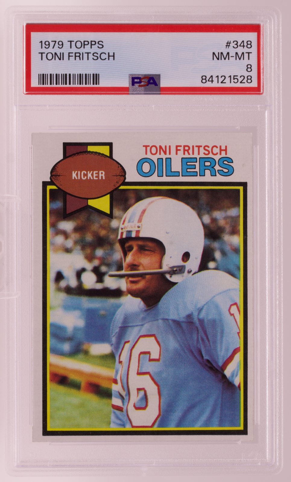 1979 Topps #348 Toni Fritsch PSA 8 NM-MT Houston Oilers Kicker Vintage Football