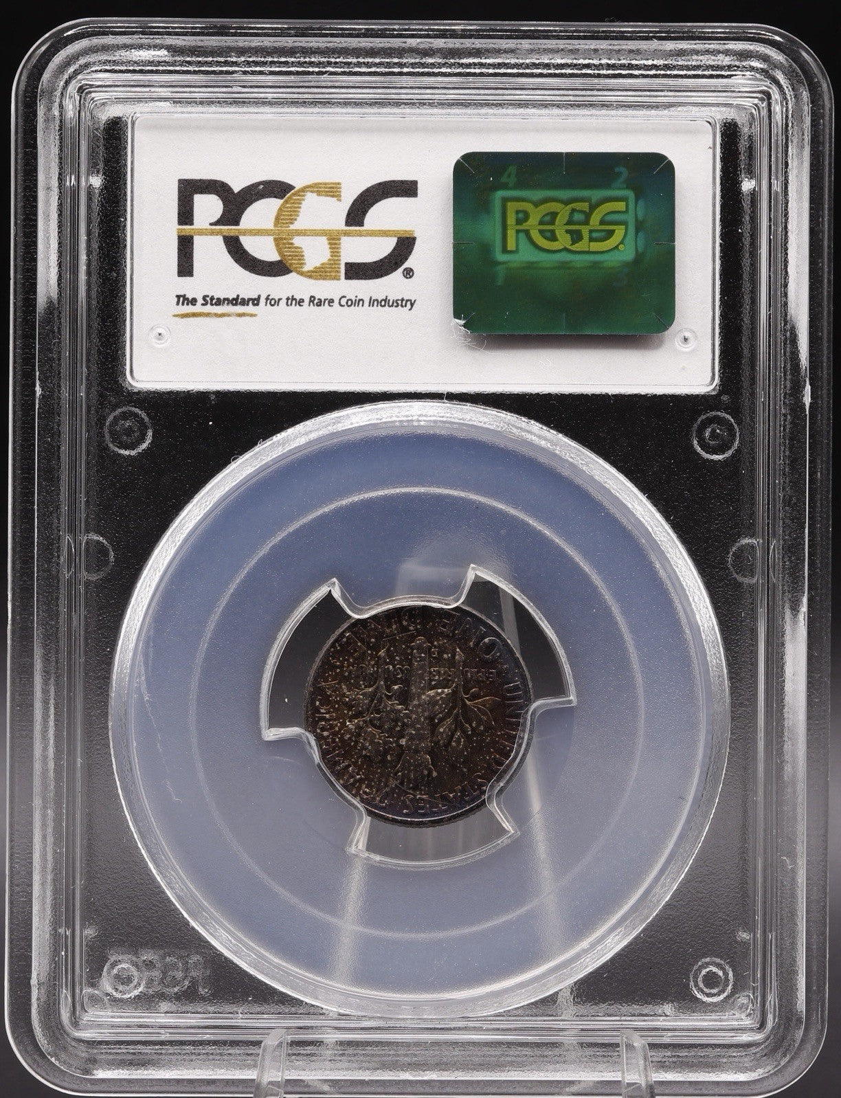 1960-D Roosevelt Dime PCGS MS66 • Full Rainbow Toning • Toned 10C Coin
