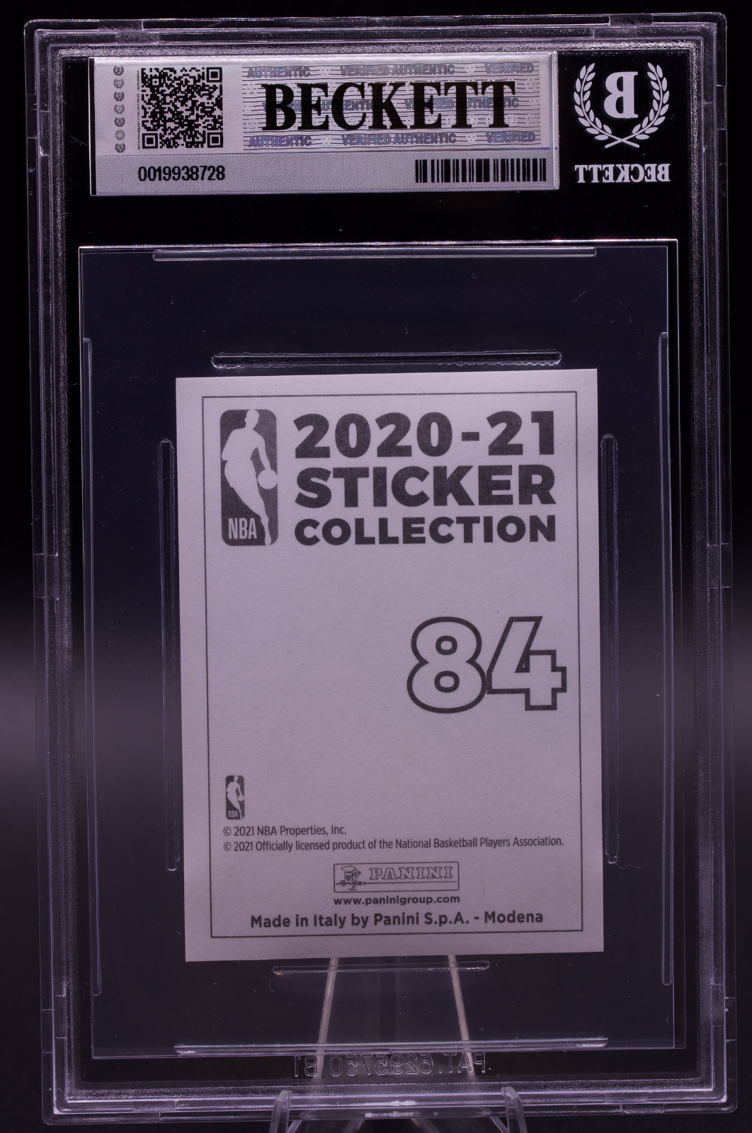 2020-21 Panini Stickers LeBron James #84 Finals MVP Foil Beckett 9 Mint Lakers