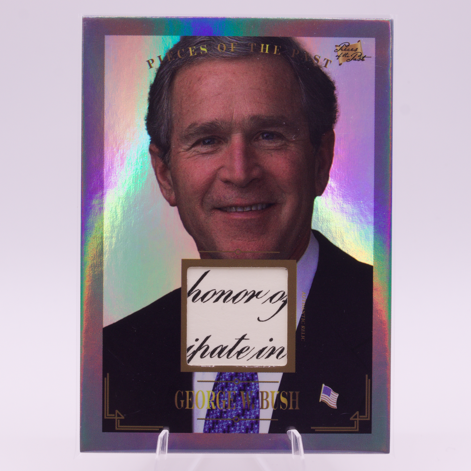 George W Bush Authentic Relic Card Pieces of the Past #142 43rd President 2023