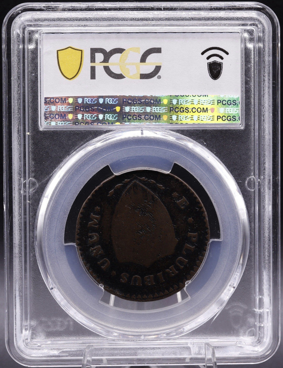1787 New Jersey Colonial Copper 1/2P Coin Sprig Above Plow Variety PCGS F12