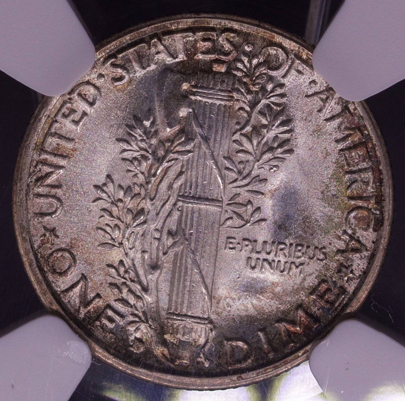 1929-D Mercury Dime NGC MS 67 FB Full Bands Toned Superb Gem 90% Silver 10C