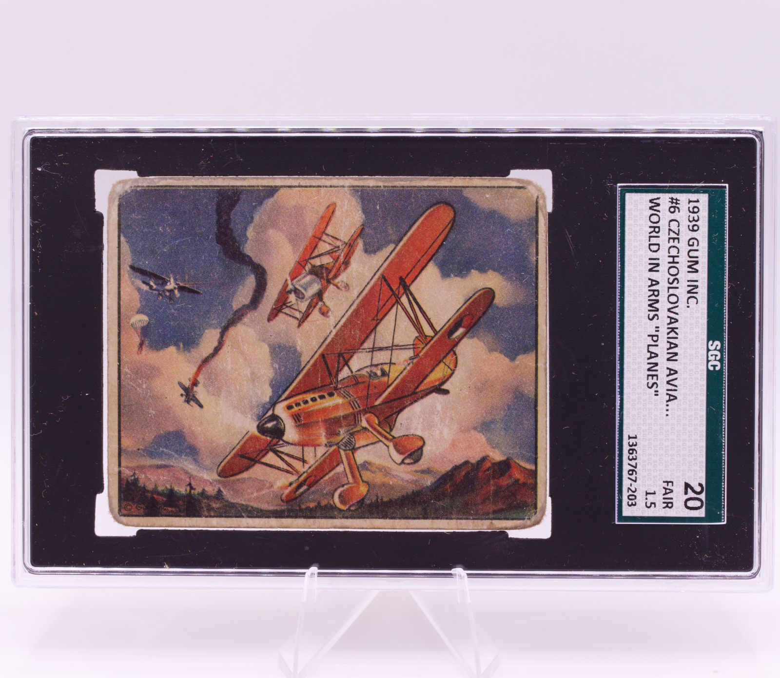 1939 Gum Inc #6 Czechoslovakian Avia Fighter World in Arms SGC 1.5