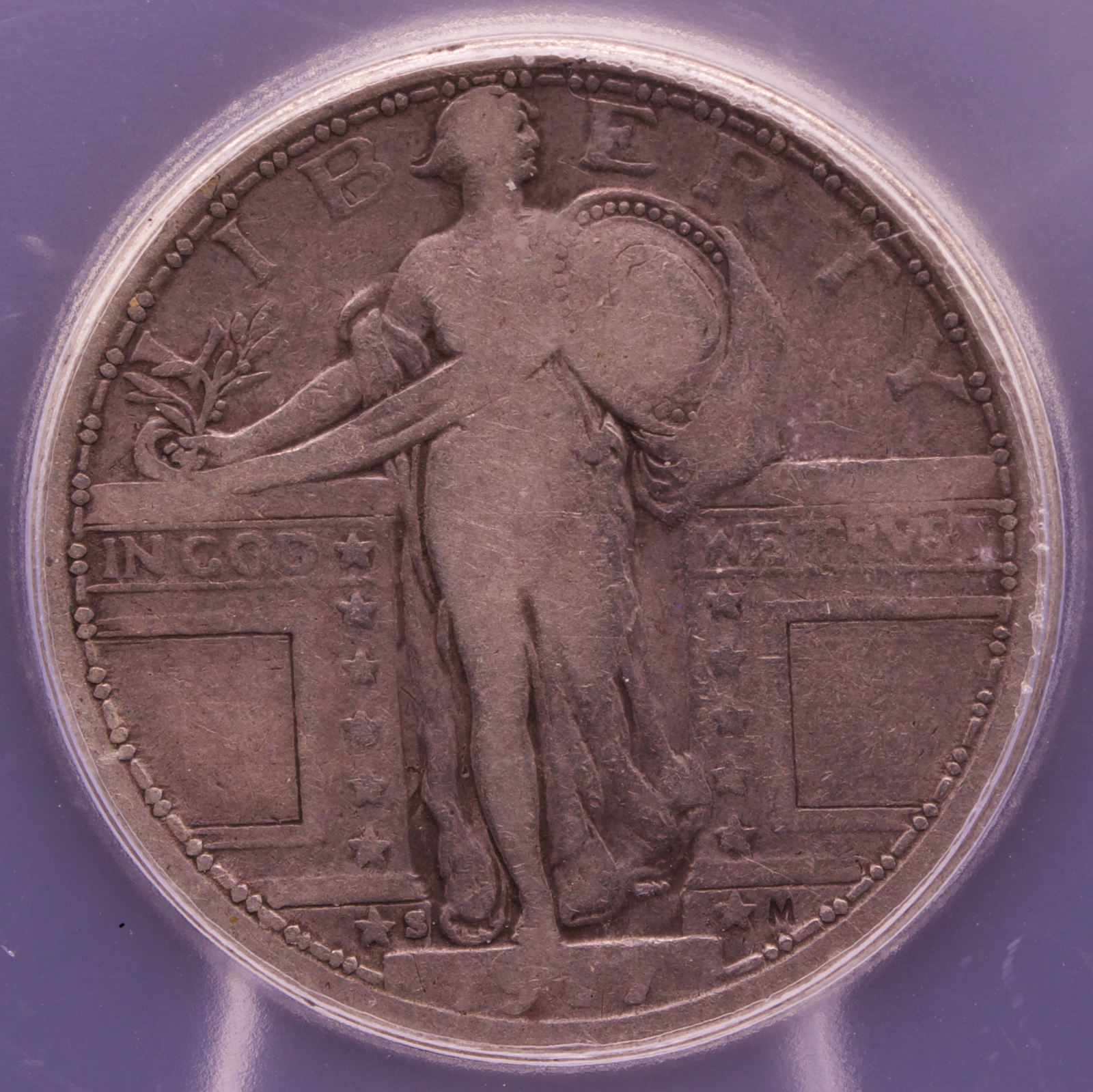 1917-S Standing Liberty Quarter Type 1 ICG F15 25C San Francisco Silver Coin