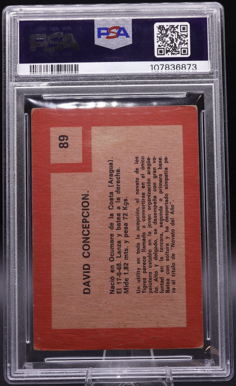 1967 Venezuela Topps David Concepcion True RC PSA AUTO 10 HOF Signed
