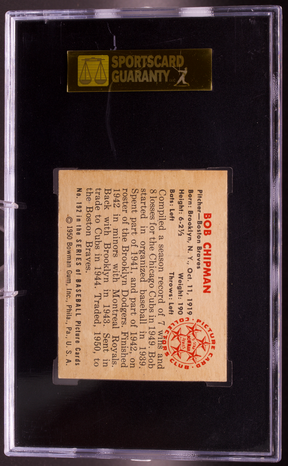 1950 Bowman #168 Bob Scheffing SGC 60 EX 5 Cincinnati Reds Vintage Baseball Card