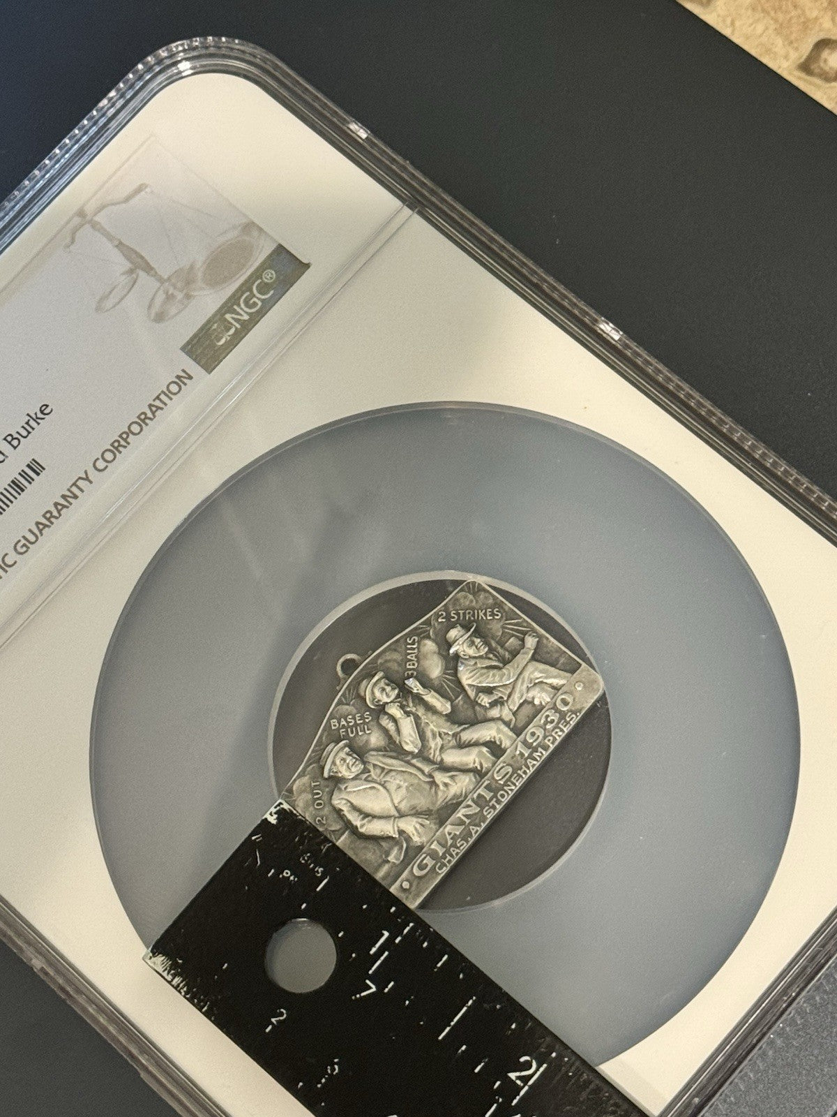 1930 New York Giants Sterling Silver Season Pass Edward Burke Lambert Bros NGC