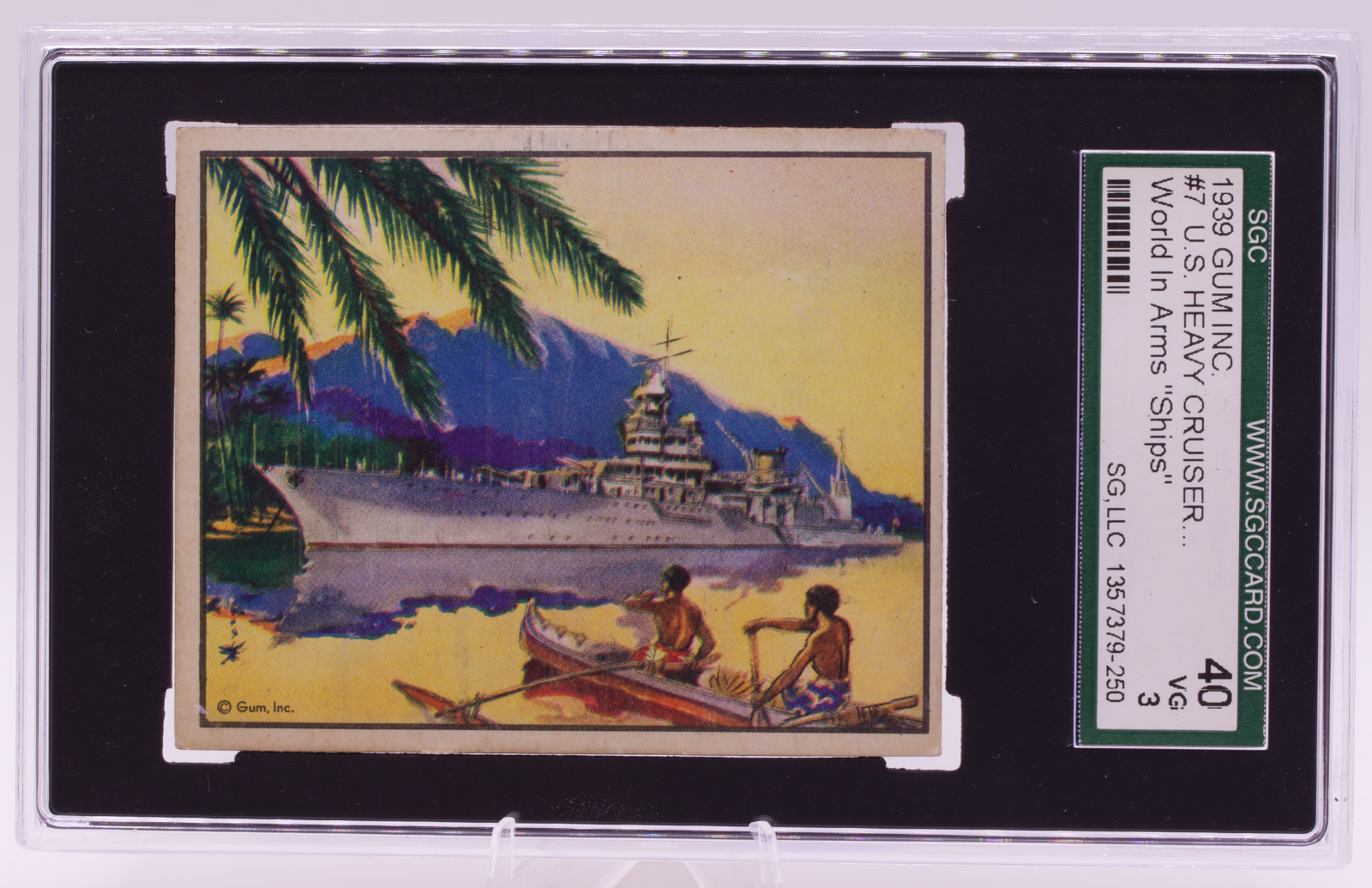 1939 Gum Inc World In Arms #7 US Heavy Cruiser USS Indianapolis SGC 3 VG WWII