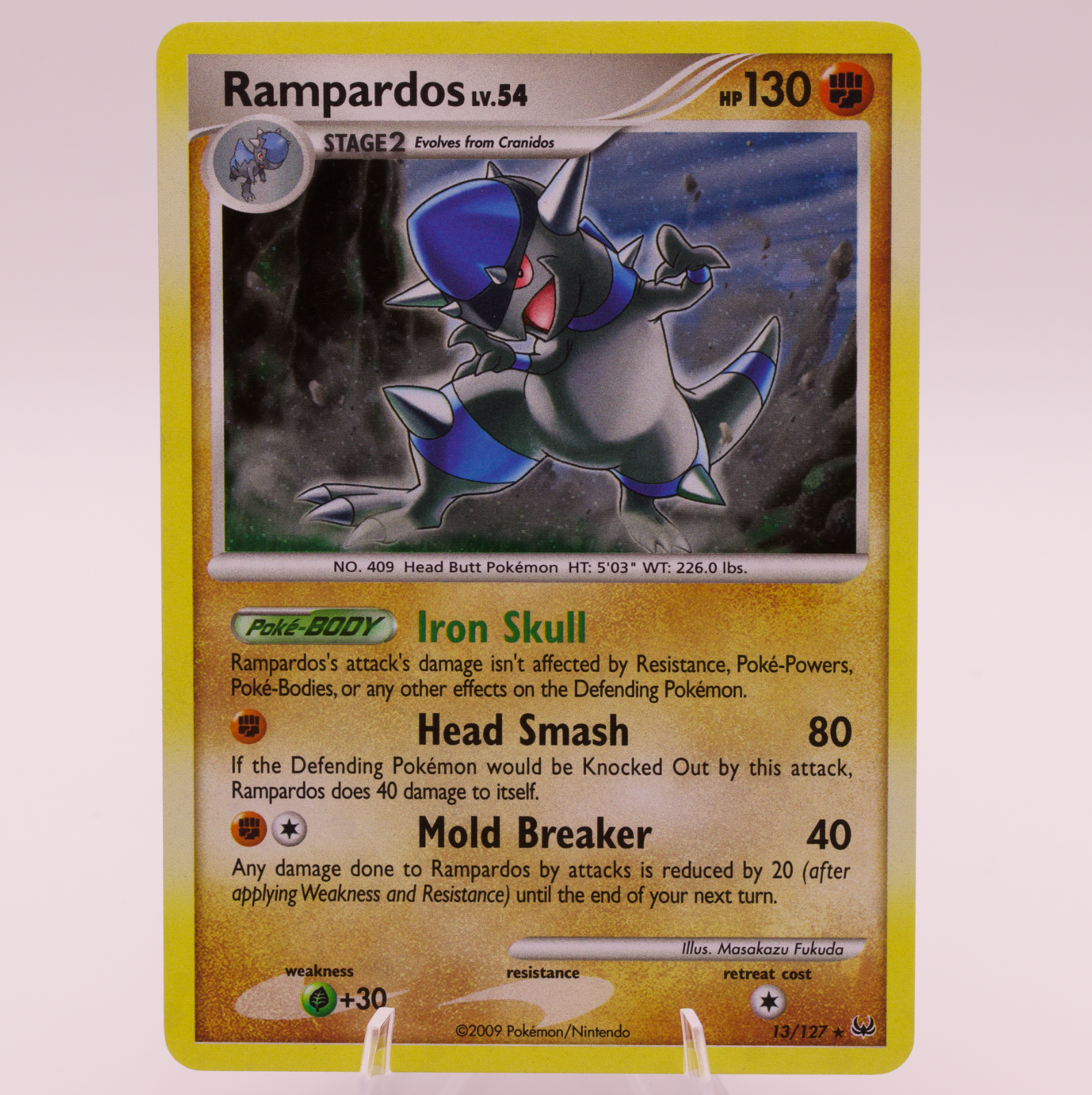 2009 Pokemon Platinum Rampardos 13/127 Holo Rare TCG Card English Lv.54 Fossil