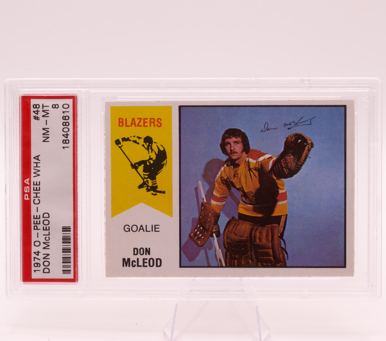 1974 O-Pee-Chee WHA Don McLeod #48 PSA 8 NM-MT Vancouver Blazers Hockey Card