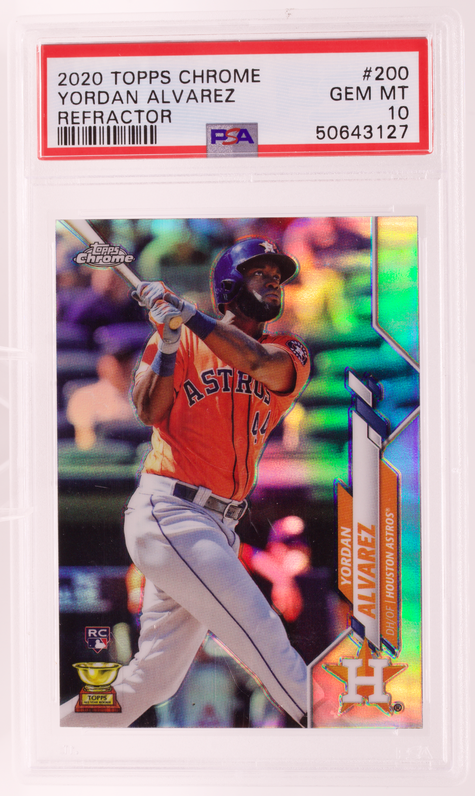 2020 Topps Chrome Yordan Alvarez Refractor RC #200 PSA 10 GEM MINT Astros