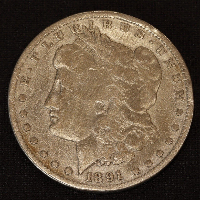 1891-CC Morgan Silver Dollar • VAM-3 Spitting Eagle Variety
