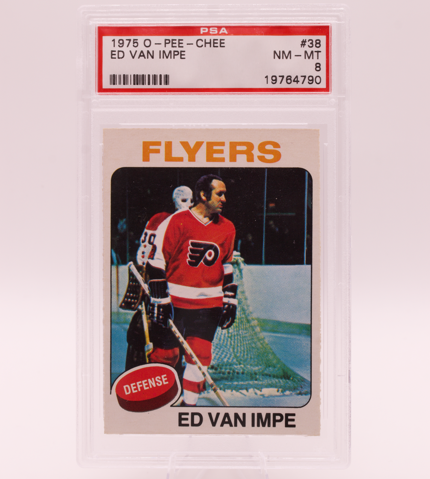 1975 O-Pee-Chee #38 Ed Van Impe PSA 8 NM-MT Philadelphia Flyers Defense Hockey