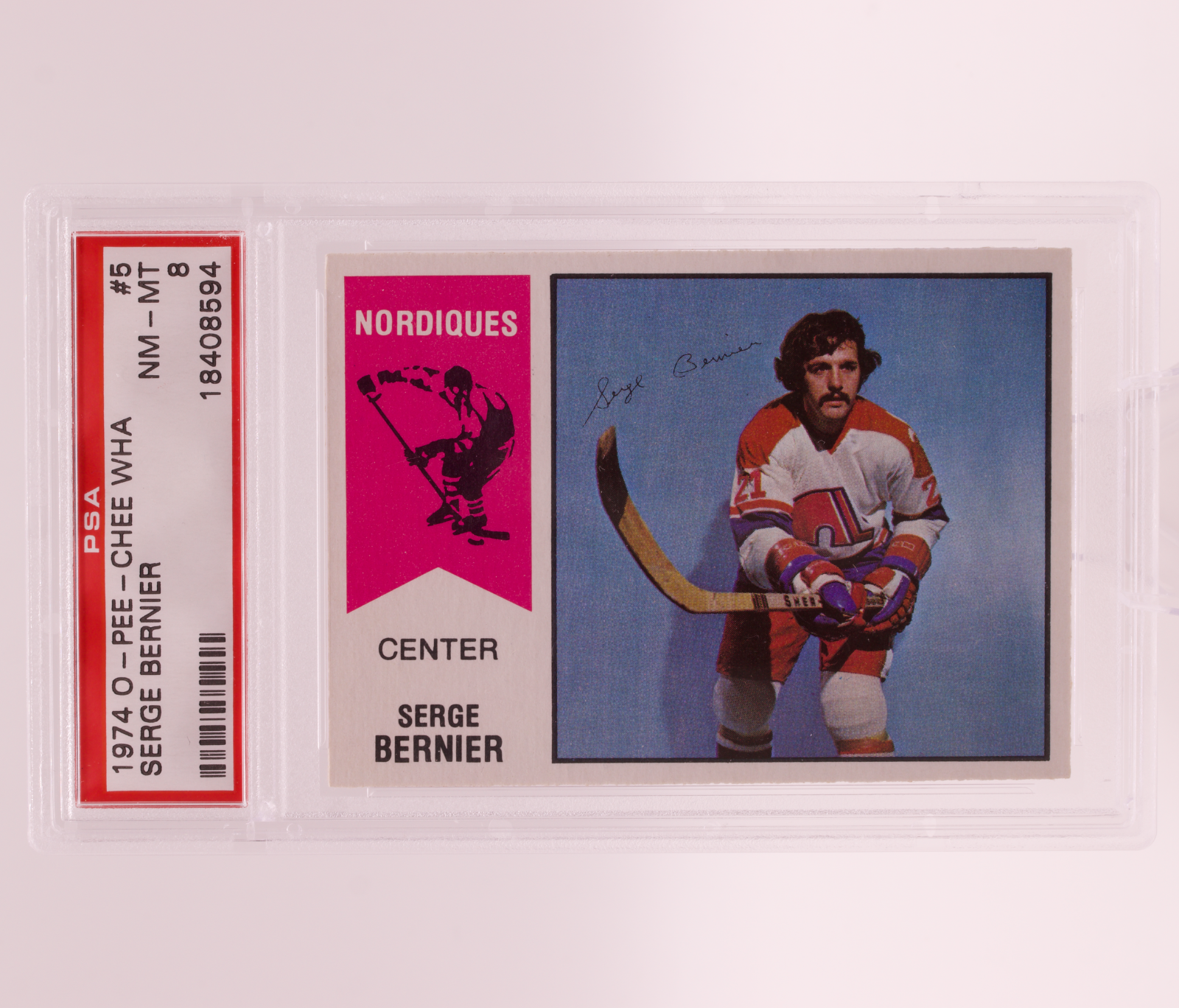 1974 O-Pee-Chee WHA #5 Serge Bernier PSA 8 NM-MT Quebec Nordiques