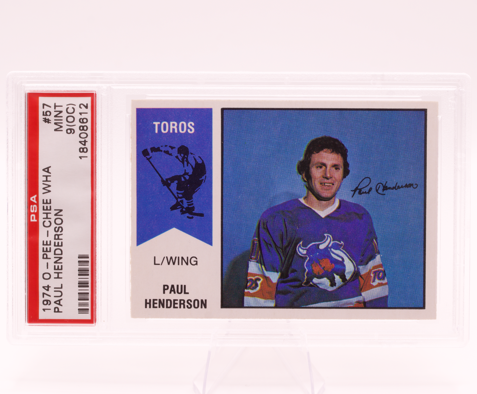1974 O-Pee-Chee WHA Paul Henderson #57 PSA 9 OC MINT Toronto Toros Hockey