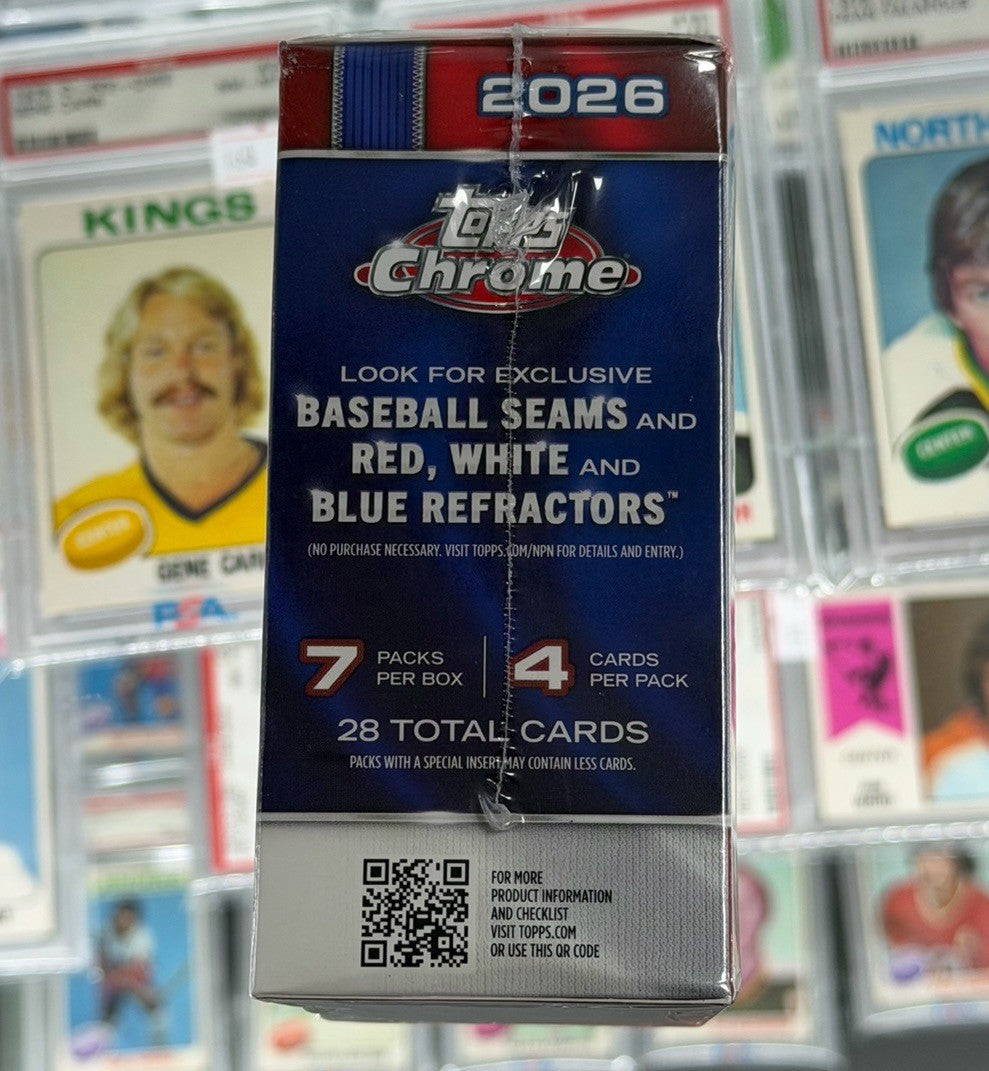2026 Topps Chrome Baseball Blaster Box Sealed 7 Packs 28 Cards Aaron Judge MLB
