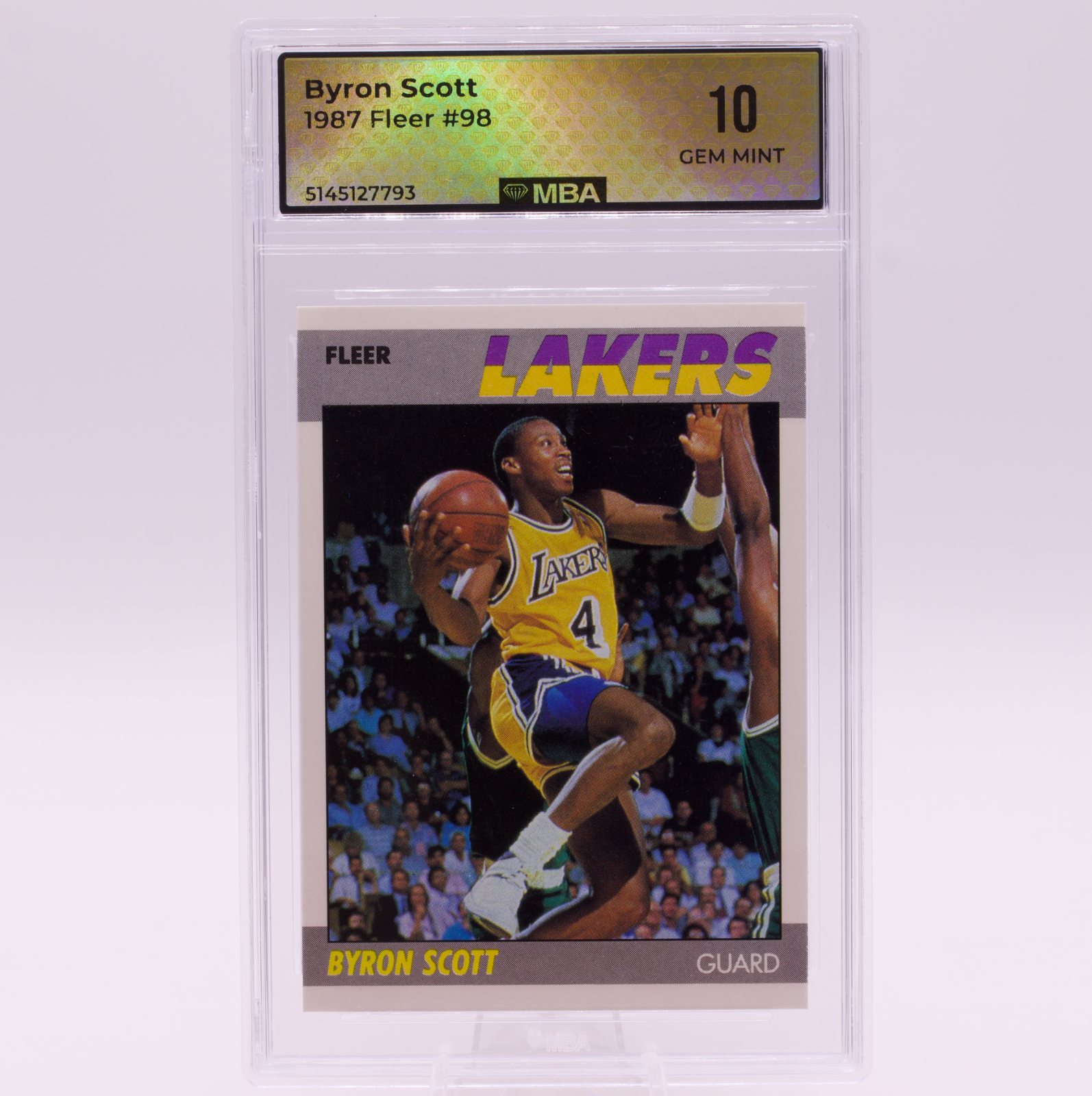 1987 Fleer Byron Scott #98 MBA 10 GEM MINT Los Angeles Lakers