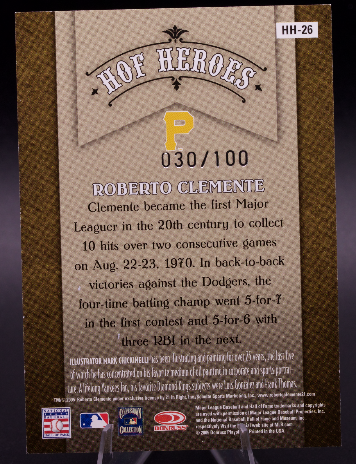 2005 Donruss Diamond Kings Roberto Clemente  #HH-26  /100