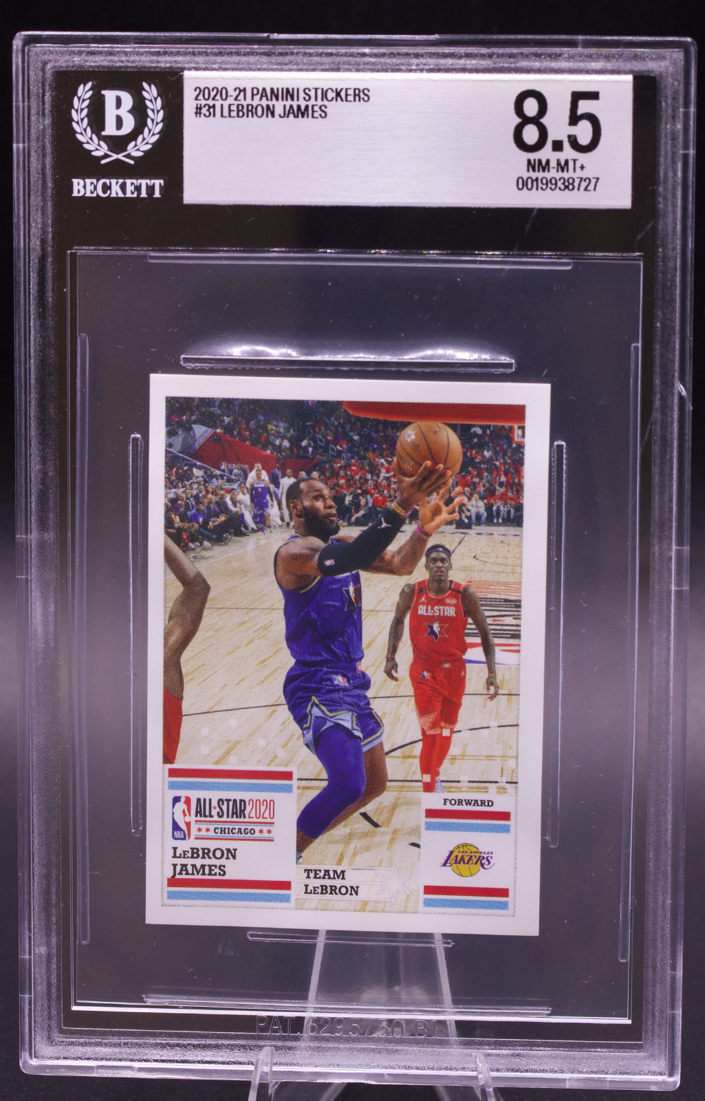 2020-21 Panini Stickers LeBron James #31 BGS 8.5 NM-MT+ Lakers All-Star