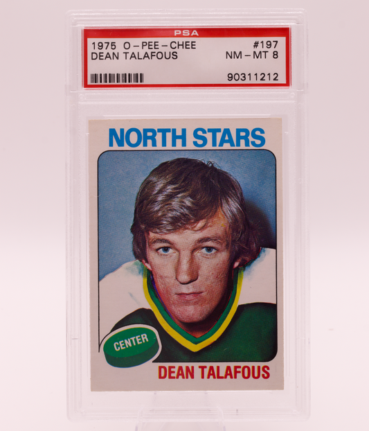 1975 O-Pee-Chee #197 Dean Talafous ROOKIE RC PSA 8 NM-MT Minnesota North Stars