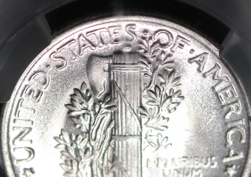 1945-S Mercury Dime Micro S 10C CAC MS65 Gem WWII San Fran