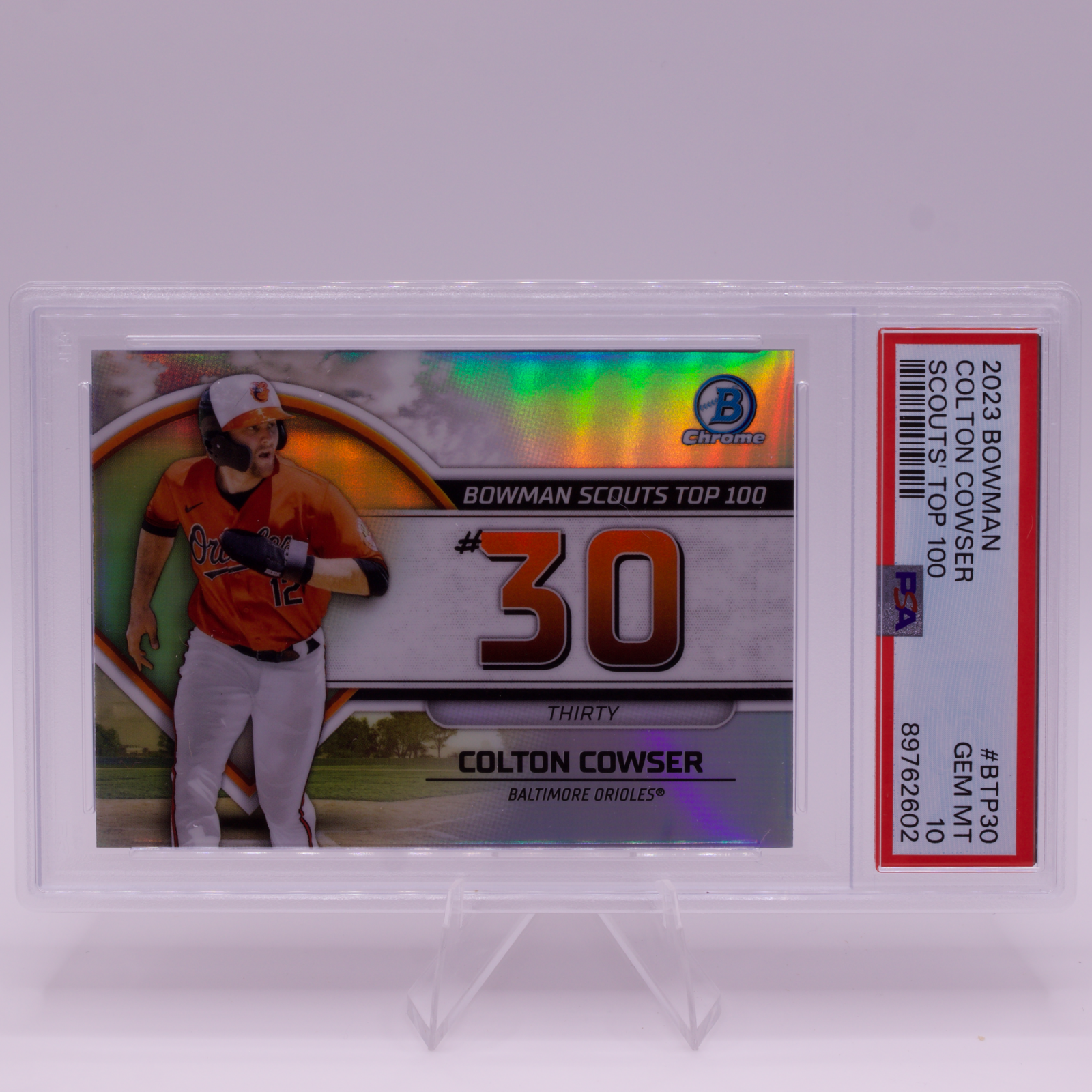 2023 Bowman Chrome Colton Cowser Scouts Top 100 #30 PSA 10 GEM MINT
