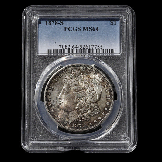 1878-S Morgan Silver Dollar PCGS MS64 • First Year Issue • San Francisco Mint