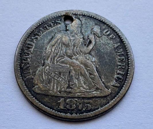 1875 Seated Liberty Dime Love Token – Engraved “Gina” – Birthday Gift For Gina