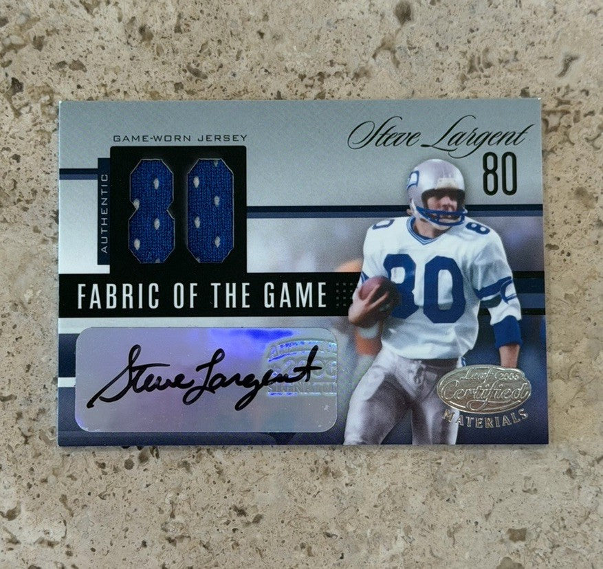 2006 Leaf Certified Materials Steve Largent Fabric of the Game Jersey Auto /80