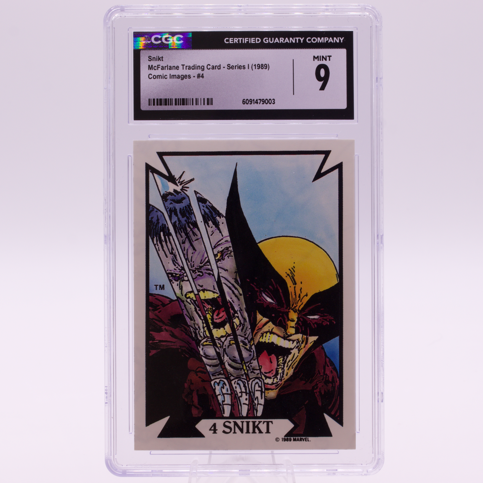 1989 McFarlane Comic Images "Snikt" #4 CGC 9 MINT Wolverine Card