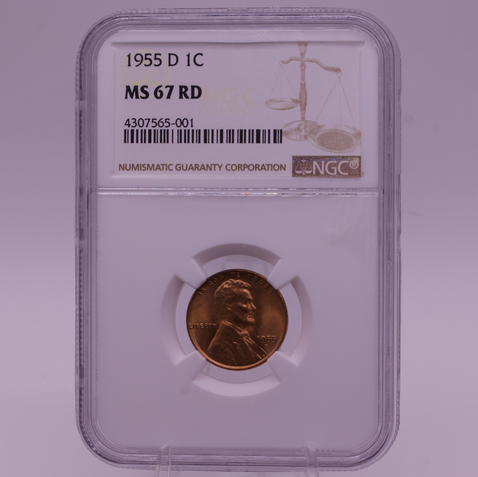 1955-D Wheat Penny 1C NGC MS67 RD Blazing Red Superb Gem Lincoln Cent