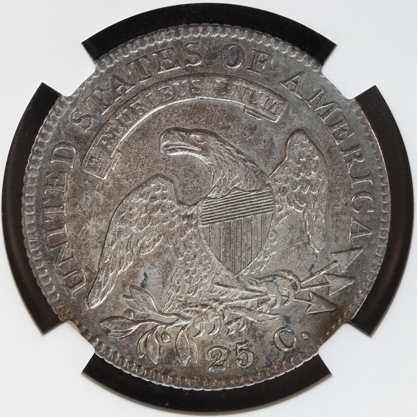 1819 Capped Bust Quarter 25C NGC XF Details • Mintage 144,000 • Corrosion