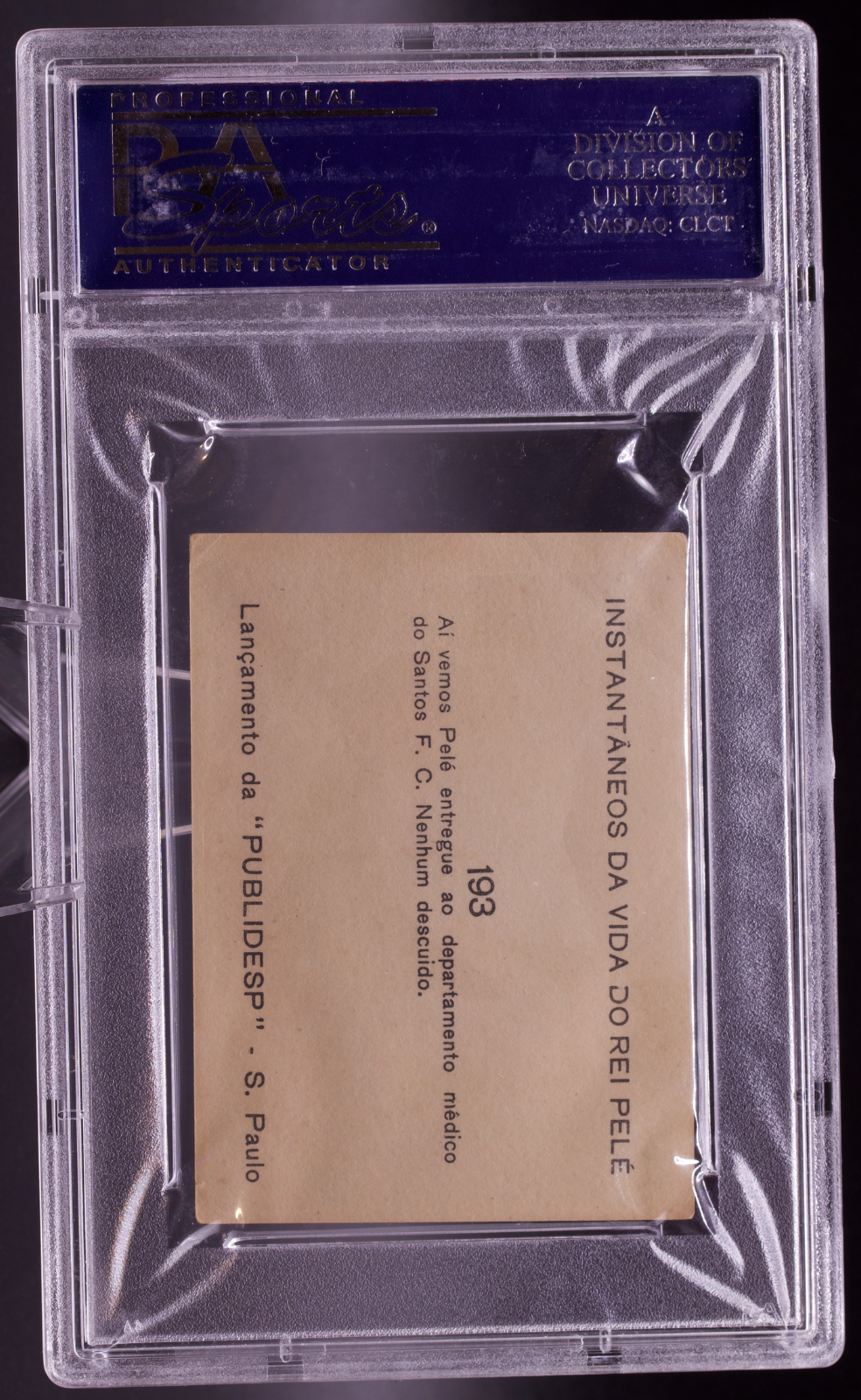 1964 Instantaneos Da Vida #193 Pelé PSA 3 VG Santos Medical Brazil Soccer